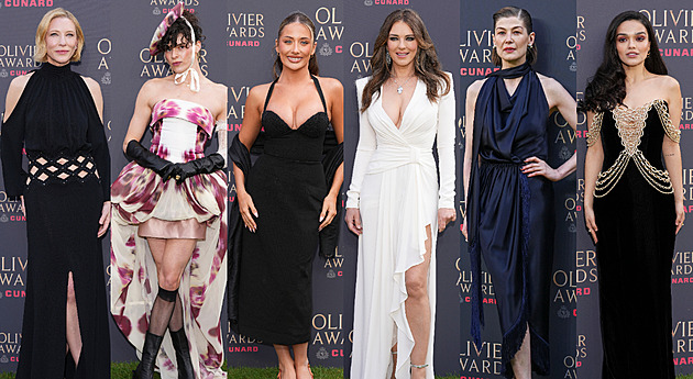 Móda z divadelních cen: sexy Elizabeth Hurley se pochlubila synem i přítelem